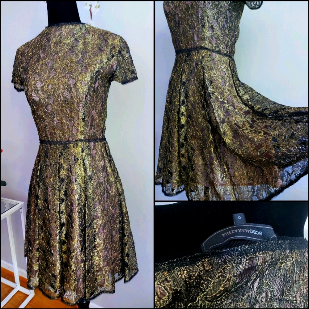💥Sold💥Final sale🎈Gold Dresses BCBG
